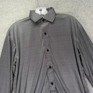 Collars & Co Dress Collar Polo Shirt Mens Small Black Houndstooth Performance